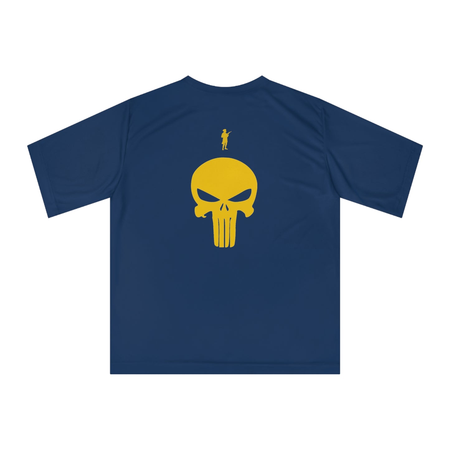 Unisex Zone Performance T-Shirt - Bold Skull Graphic & Gold Accent