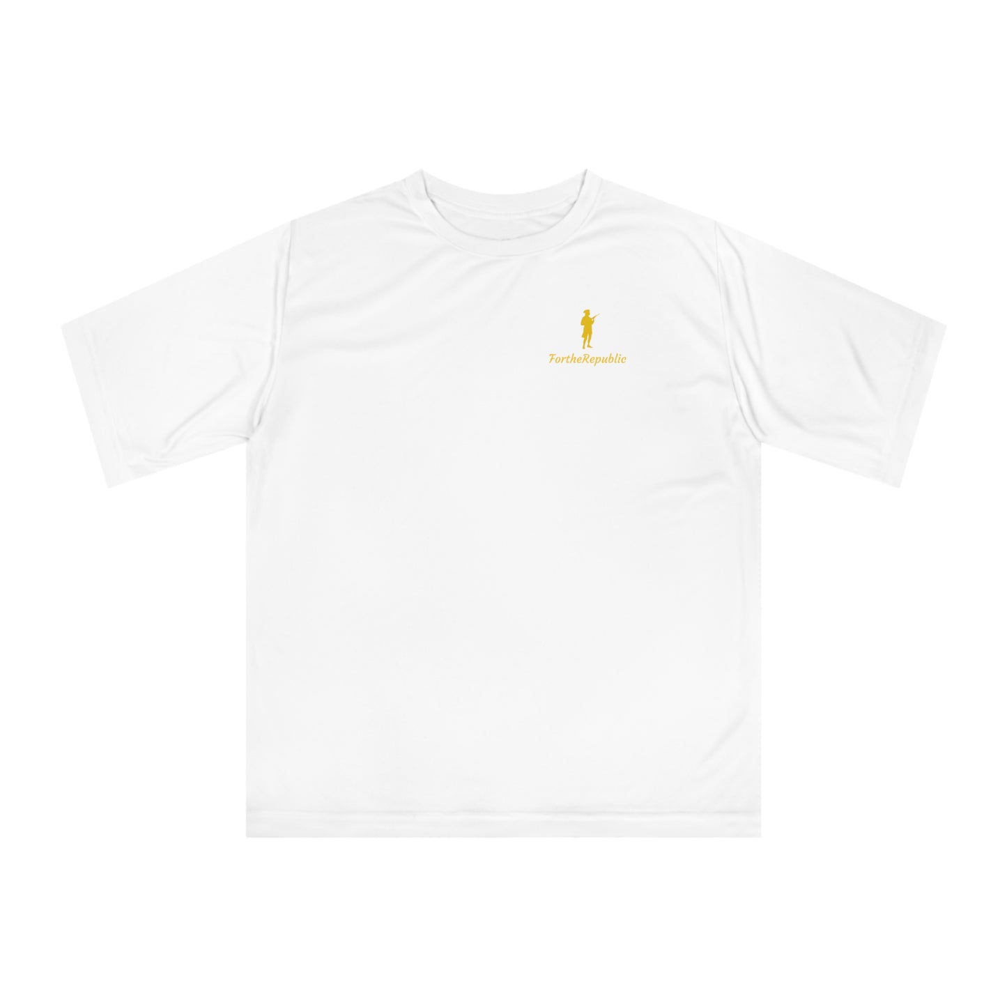 Unisex Zone Performance T-Shirt - Bold Skull Graphic & Gold Accent